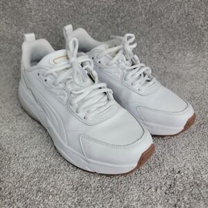 Puma Vis2K Womens 8 Sneakers White Gold Running Walking Athletic Shoes